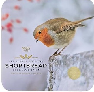 Robin on M&S cookie box
